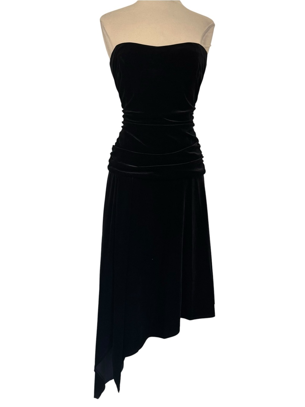 Vintage David Meister Strapless Velvet Dress